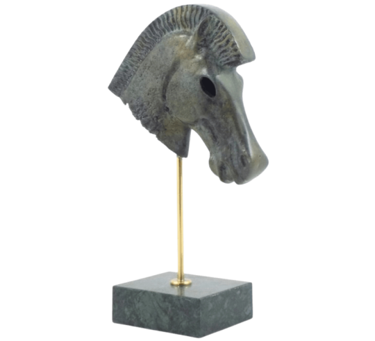Bronze Greek Horse Head Sculpture, Acropolis Museum