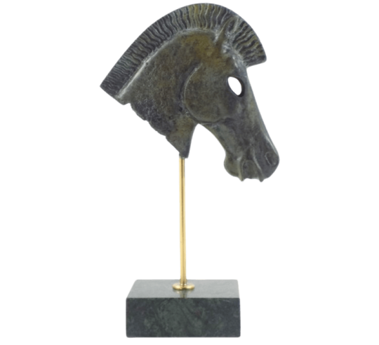 Bronze Greek Horse Head Sculpture, Acropolis...