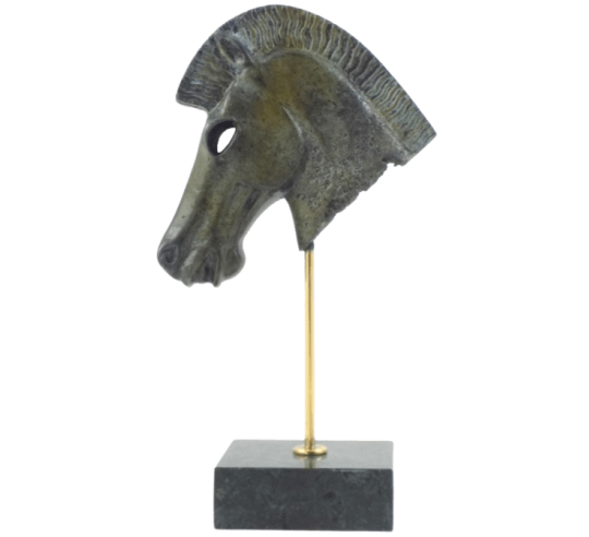 Bronze Greek Horse Head Sculpture, Acropolis...