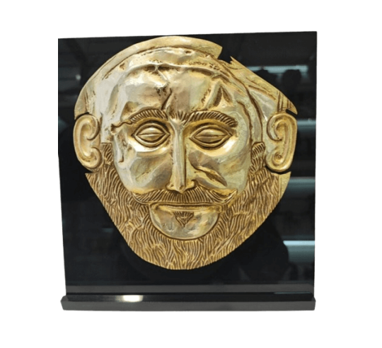 Masque d'Agamemnon plaqué or, Musée archéologique d'Athènes