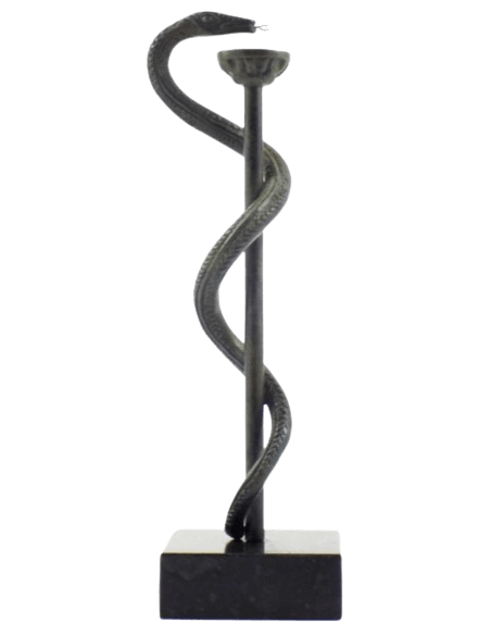 Caduceo de la medicina o Bastón de Esculapio en bronce