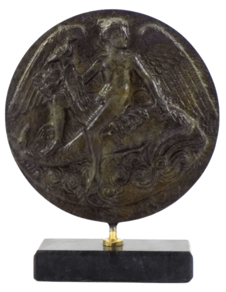 Miroir en bronze, Eros chevauchant un dauphin, Musée des Beaux-Arts de Boston