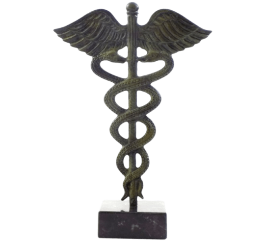 Caduceo o Kerykeion en bronce de Hermes, mensajero de los dioses