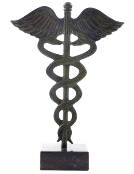 Caduceo o Kerykeion en bronce de Hermes, mensajero de los dioses