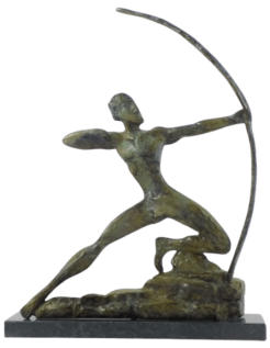 Sculpture en bronze Hercules archer tuant les oiseaux de...