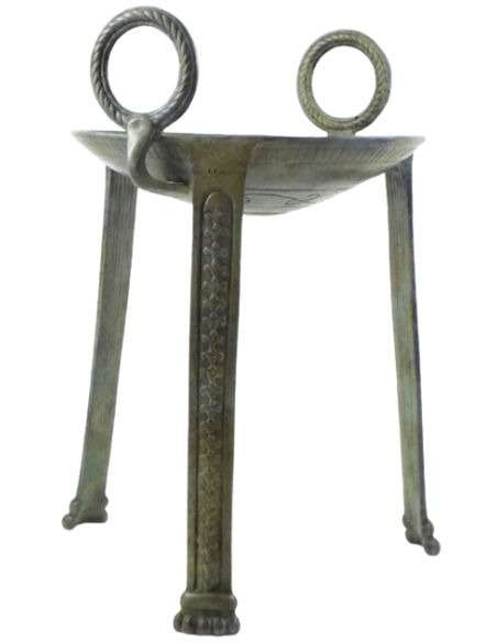 Trépied sacrificiel grec en bronze pour la délivrance des oracles et cérémonies rituelles antiques