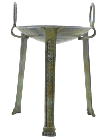 Greek sacrificial bronze tripod for delivering oracles and ancient ritual ceremonies