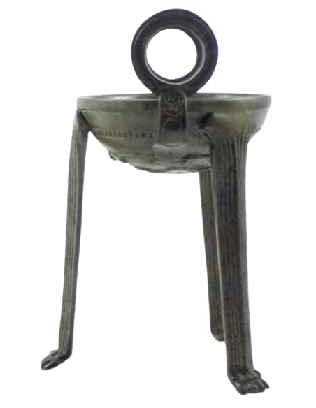 Greek sacrificial bronze tripod for delivering oracles and ancient ritual ceremonies