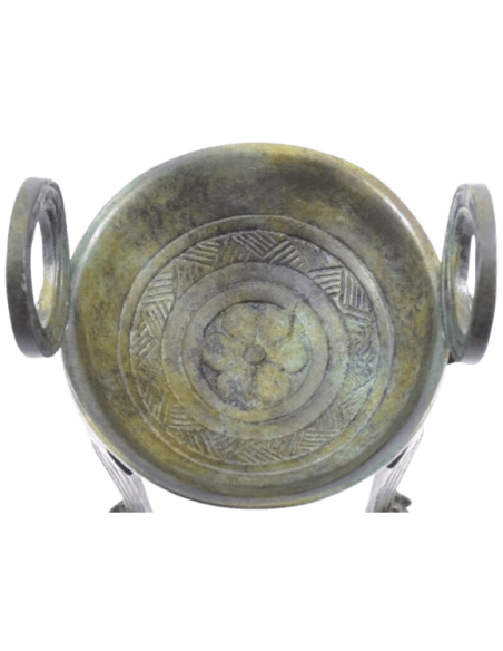 Greek sacrificial bronze tripod for delivering oracles and ancient ritual ceremonies