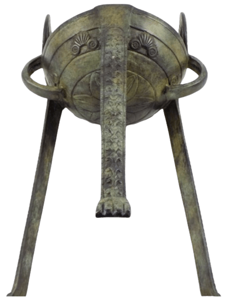Trépied sacrificiel grec en bronze pour la délivrance des oracles et cérémonies rituelles antiques