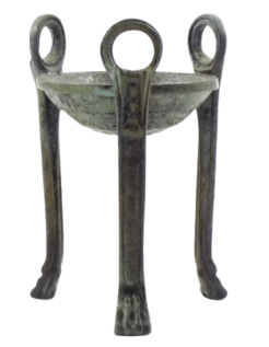 Trípode sacrificial griego de bronce para la entrega de...