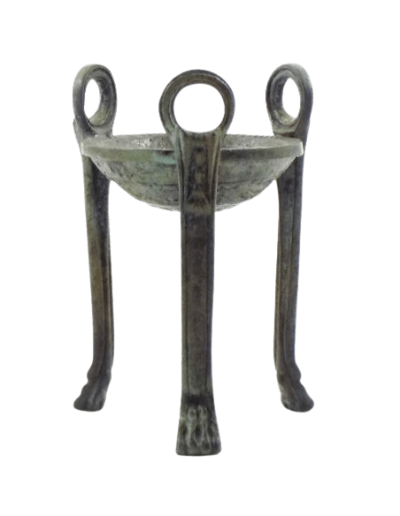 Trépied sacrificiel grec en bronze pour la délivrance des oracles et cérémonies rituelles antiques