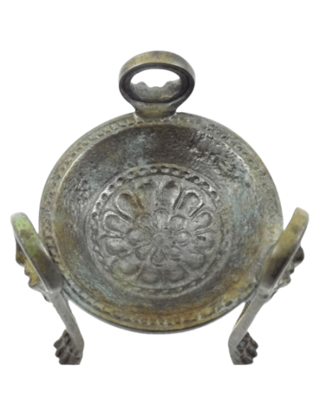 Trípode sacrificial griego de bronce para la entrega de oráculos y ceremonias rituales antiguas