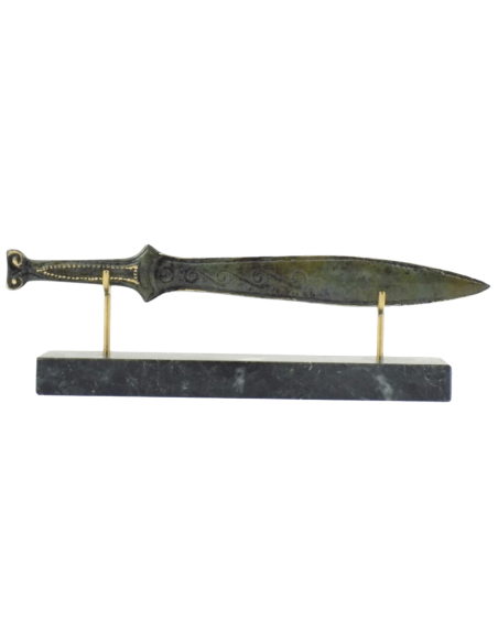 Short Bronze Sword or Spartan Warrior Xiphos, Spiral Motifs