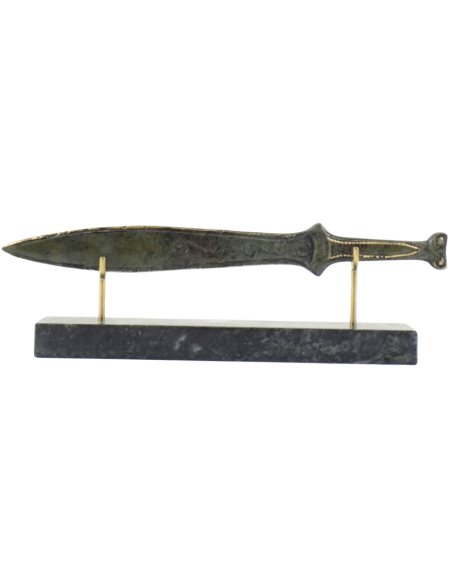 Short Bronze Sword or Spartan Warrior Xiphos, Spiral Motifs