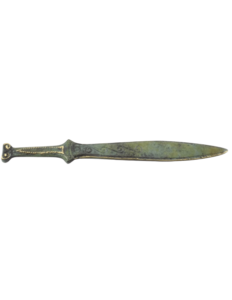 Short Bronze Sword or Spartan Warrior Xiphos, Spiral Motifs