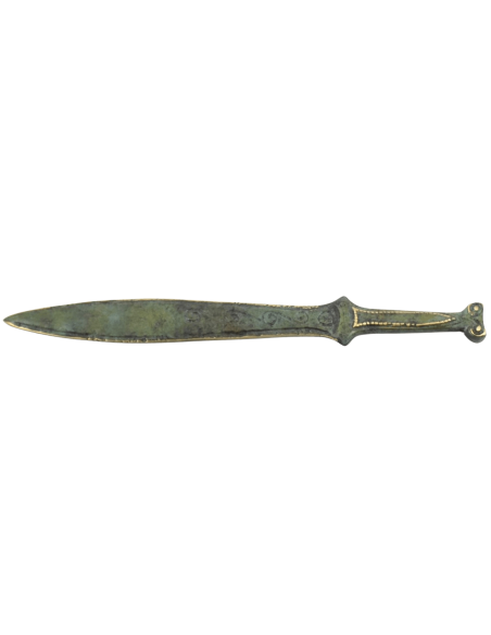 Short Bronze Sword or Spartan Warrior Xiphos, Spiral Motifs