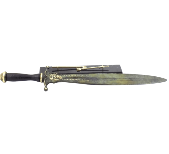 Bronze Short Sword or Xiphos with lion head motifs