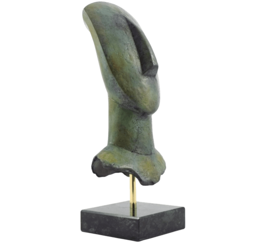 Female idol head in bronze, Spedos type, Early...