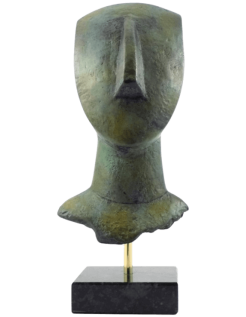 Cabeza de ídolo femenino en bronce, tipo Spédos,...