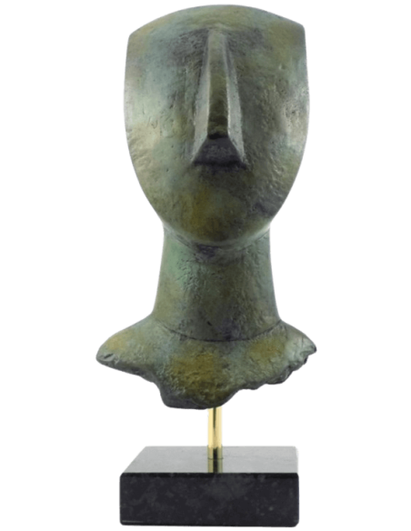 Tête d'idole féminine en bronze type de Spédos, Cycladique Ancien II, Culture de Kéros