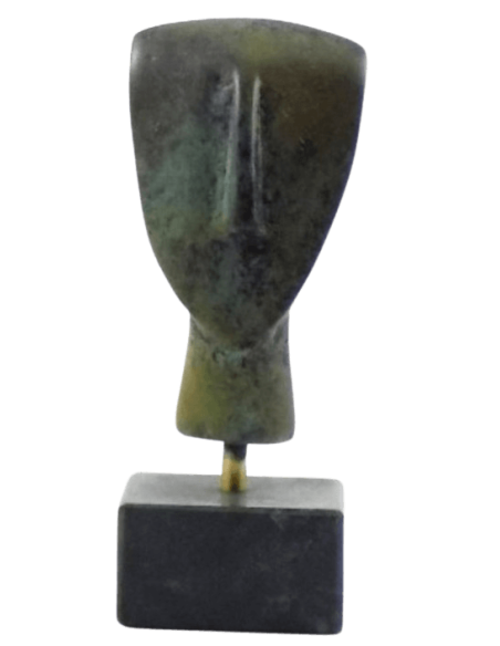 Cabeza de ídolo femenino en bronce, tipo Spédos, Cicládico Antiguo II, Cultura de Keros