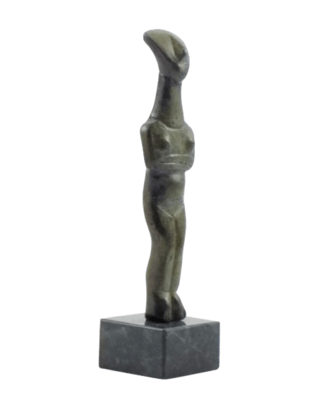 Estatuilla de ídolo femenino en bronce tipo Spedos, Arte Cicládico Antiguo II, Cultura de Keros