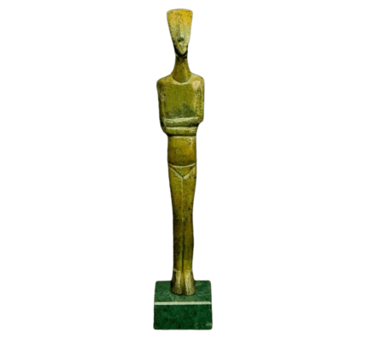 Female idol statuette in bronze, Spedos type, Early Cycladic Art II, Keros Culture