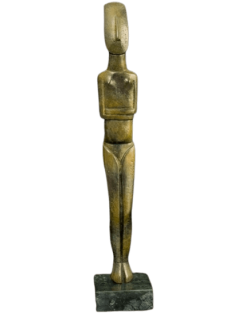 Female idol statuette in bronze, Spedos type, Early...