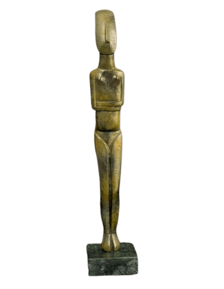 Estatuilla de ídolo femenino en bronce tipo Spedos, Arte Cicládico Antiguo II, Cultura de Keros