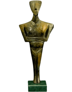 Female idol statuette in bronze, Spedos type, Early...