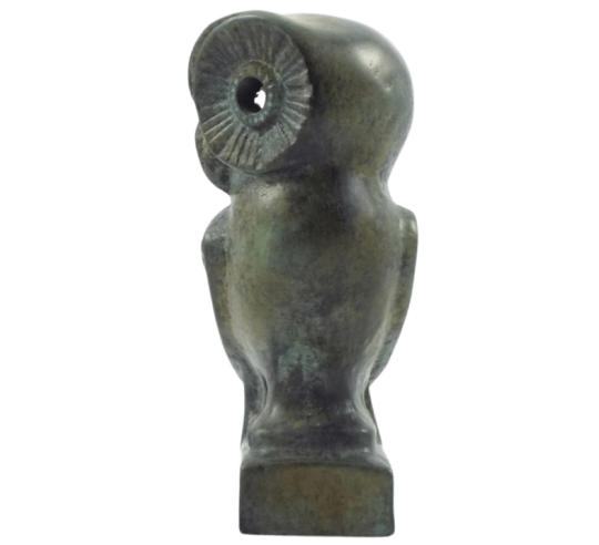 Bronze Owl Statuette, Symbol of Athena, goddess...