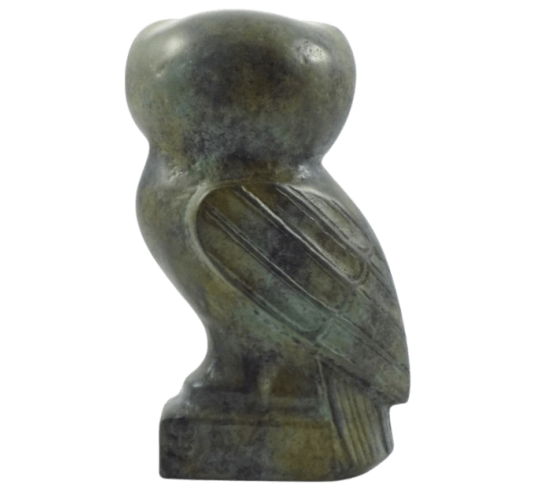 Statuette de Chouette en Bronze, Symbole...