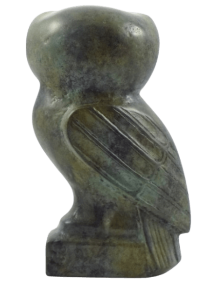 Bronze Owl Statuette, Symbol of Athena, goddess of wisdom, military strategy, and the arts