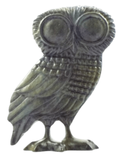 Bronze Owl Statuette, Symbol of Athena, goddess of...
