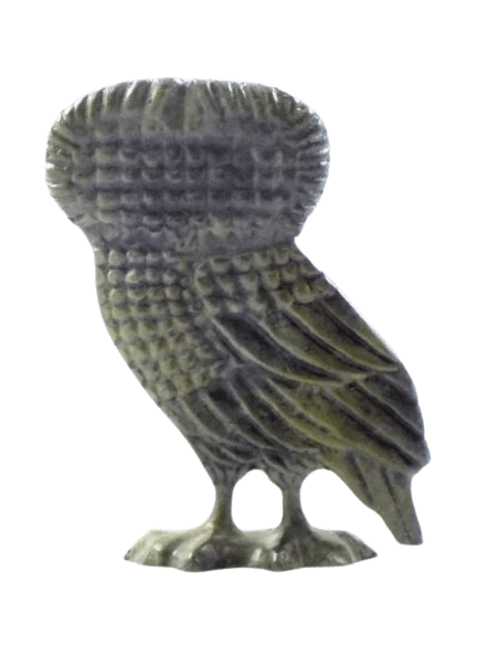 Bronze Owl Statuette, Symbol of Athena, goddess of wisdom, military strategy, and the arts