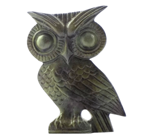 Bronze Owl Statuette, Symbol of Athena, goddess of wisdom, military strategy, and the arts