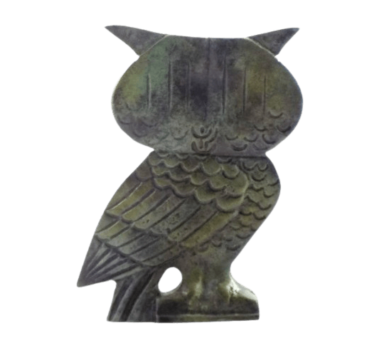 Estatuilla de búho en bronce, símbolo de...