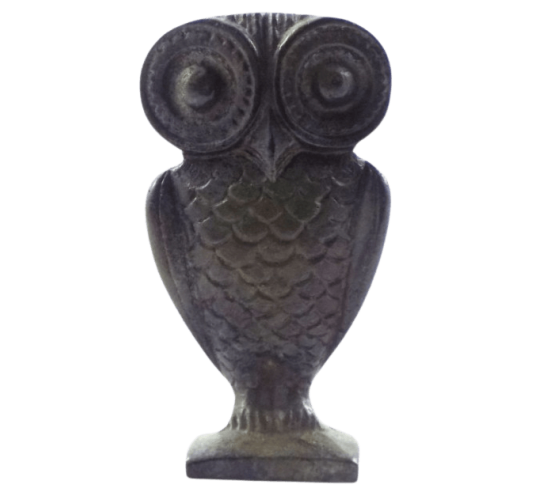 Bronze Owl Statuette, Symbol of Athena, goddess of wisdom, military strategy, and the arts