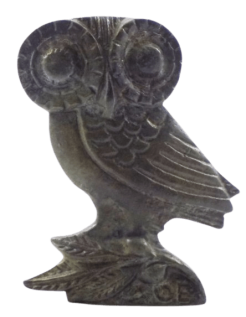 Bronze Owl Statuette, Symbol of Athena, goddess of...