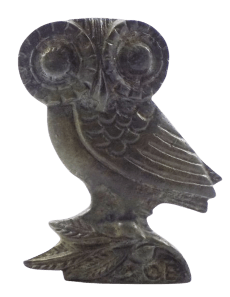 Statuette de Chouette en Bronze, Symbole d'Athéna, déesse de la sagesse, de la stratégie militaire et des arts