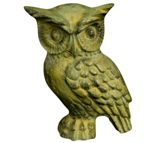 Bronze Owl Statuette, Symbol of Athena, goddess of wisdom, military strategy, and the arts