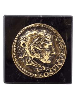 Paperweight, bronze coin featuring the effigy and name of...