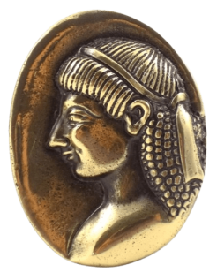 Pisapapeles, moneda de bronce con la efigie del Kouros,...