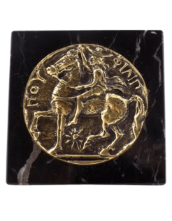 Paperweight, bronze coin featuring Philip II, king of...
