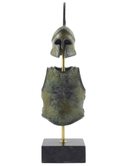 Armure en Bronze de Léonidas Ier, roi de la ville-État de Sparte, panoplie avec Casque sculpté de lions et Plastron