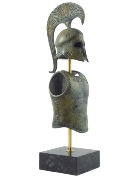 Armure en Bronze de Léonidas Ier, roi de la ville-État de Sparte, panoplie avec Casque sculpté de lions et Plastron