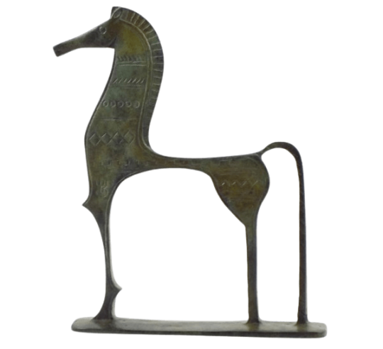 Greek Bronze Geometric-Style Horse Figurine,...