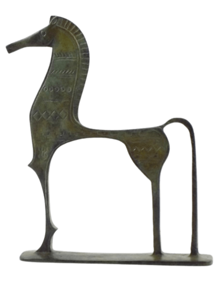 Estatuilla de Caballo griego en bronce de estilo geométrico antiguo, del siglo VIII a.C