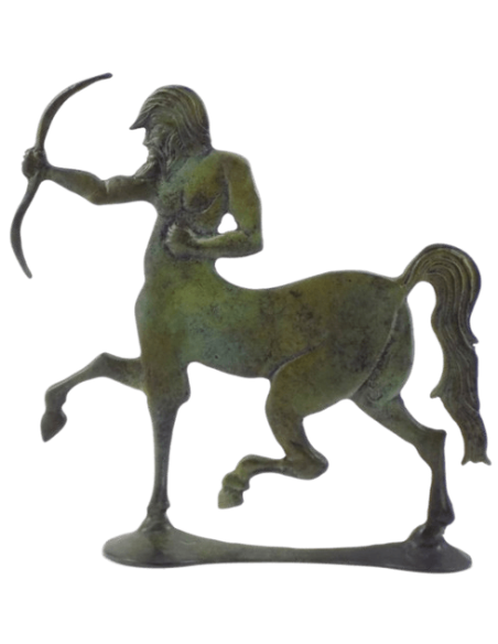 Estatuilla de Céntauro Griego en Bronce de estilo geométrico antiguo, periodo siglo VIII a.C